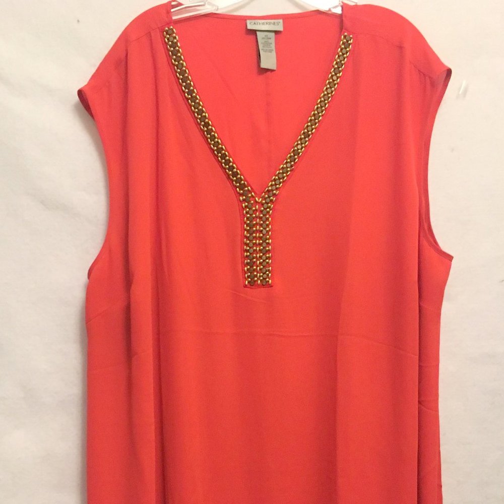 Plus Catherine's 3X Women's Tunic Orange Top